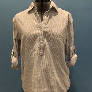 Blue and white roll-sleeve GAP top